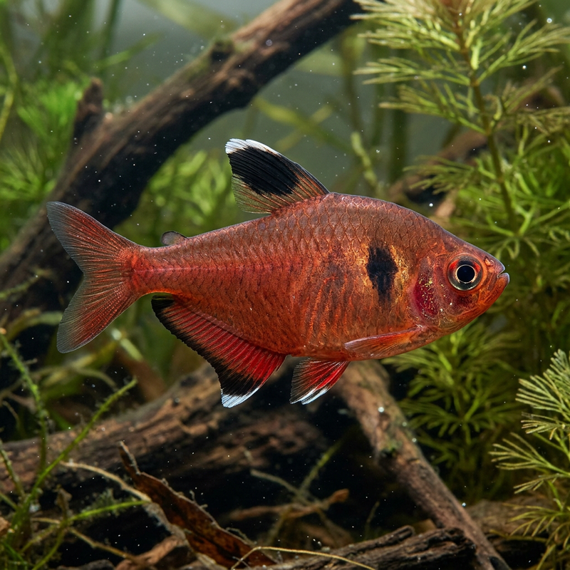 Serpae-Salmler (Hyphessobrycon eques), KI-Illustration