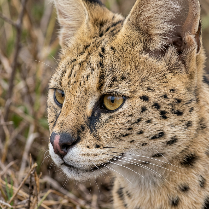 Serval (Leptailurus serval), KI-Illustration
