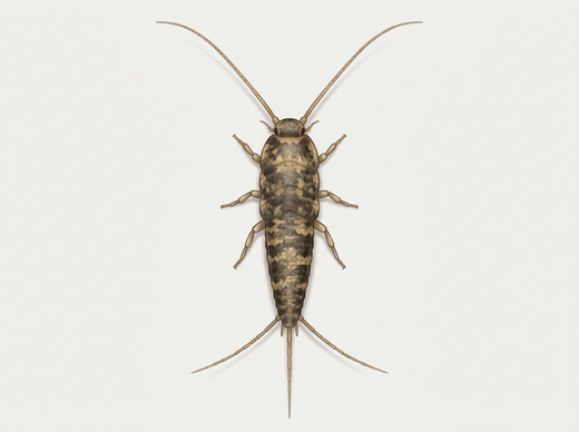 Ofenfischchen (Thermobia domestica) von oben