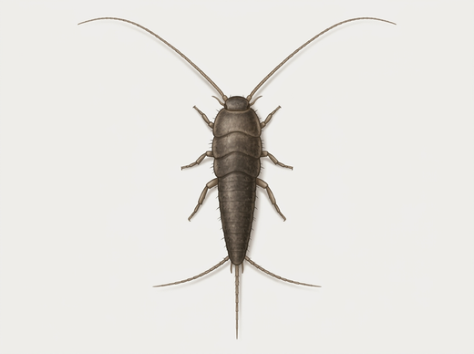 Papierfischchen (Ctenolepisma longicaudata) von oben