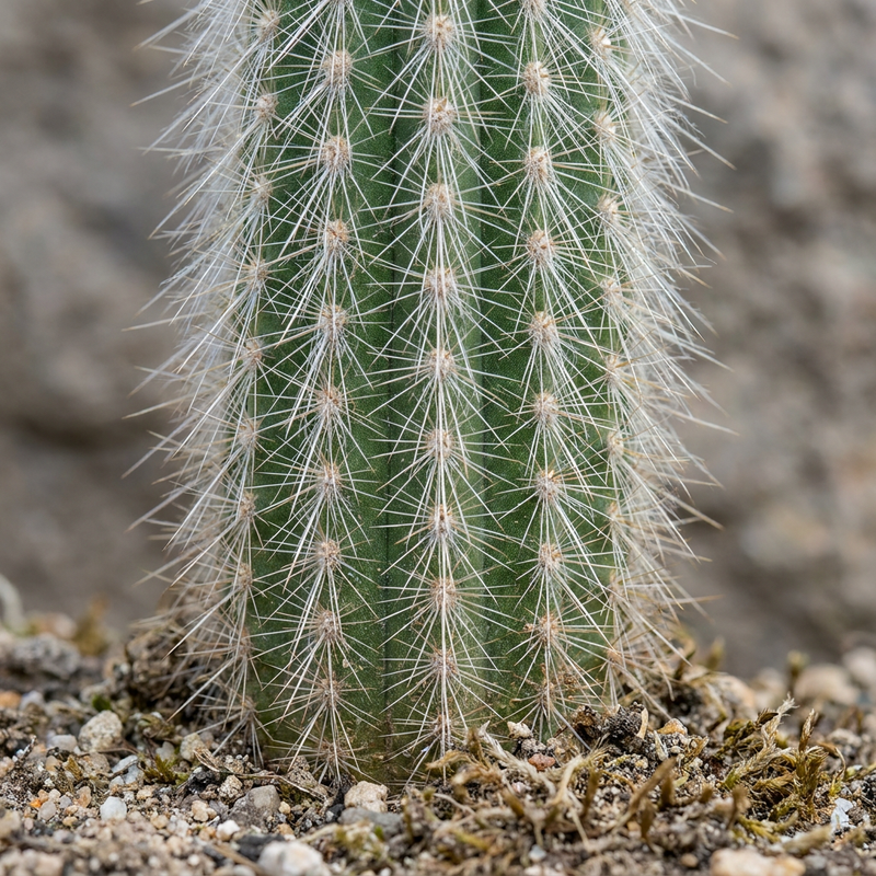 Silberkerzen-Kaktus (Cleistocactus strausii), KI-Illustration