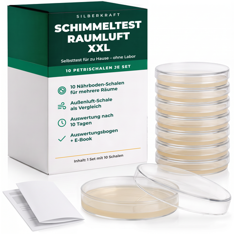 Schimmeltest Raumluft XXL – 10 Petrischalen für den Selbsttest zu Hause