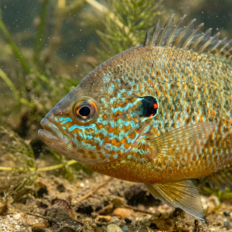 Sonnenbarsch (Lepomis), KI-Illustration