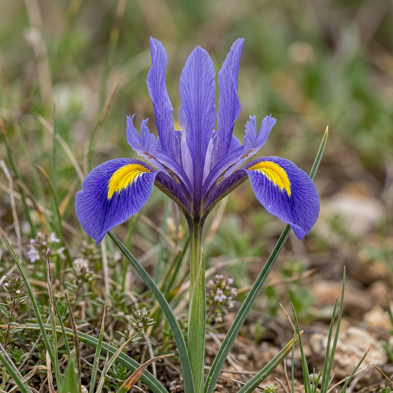 Spanische Schwertlilie (Iris xiphium), KI-Illustration