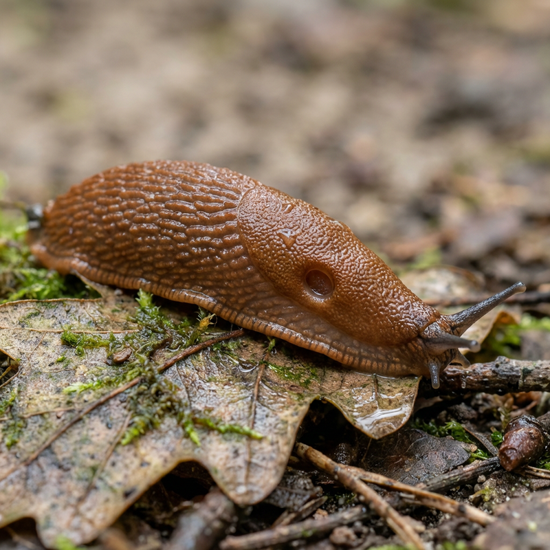 Spanische Wegschnecke (Arion lusitanicus), KI-Illustration