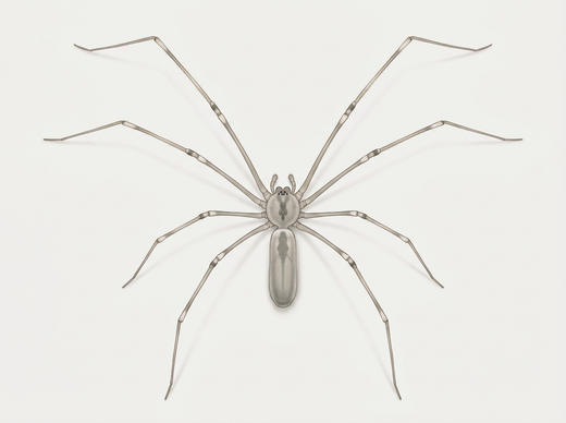 Große Zitterspinne (Pholcus phalangioides) von oben