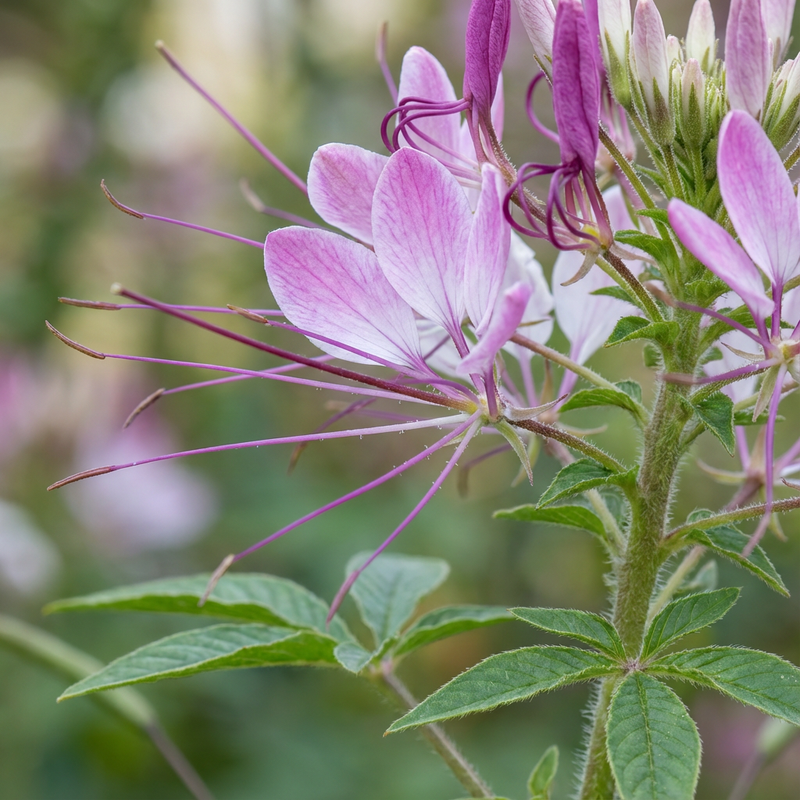 Spinnenblume (Cleome spinosa), KI-Illustration
