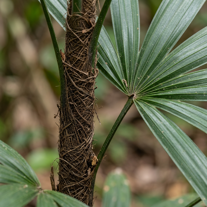 Steckenpalme (Rhapis excelsa), KI-Illustration
