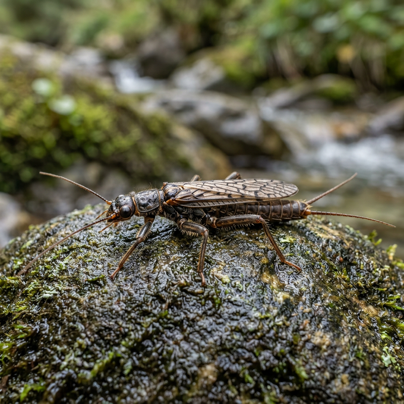 Steinfliege (Plecoptera quaesita), KI-Illustration