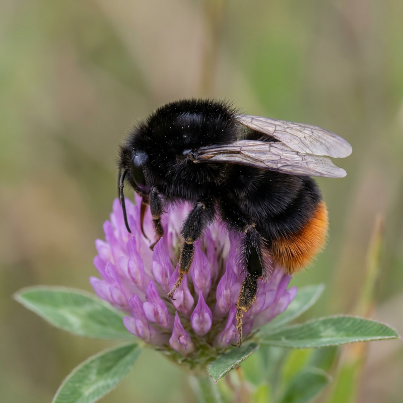 Steinhummel (Bombus lapidarius), KI-Illustration