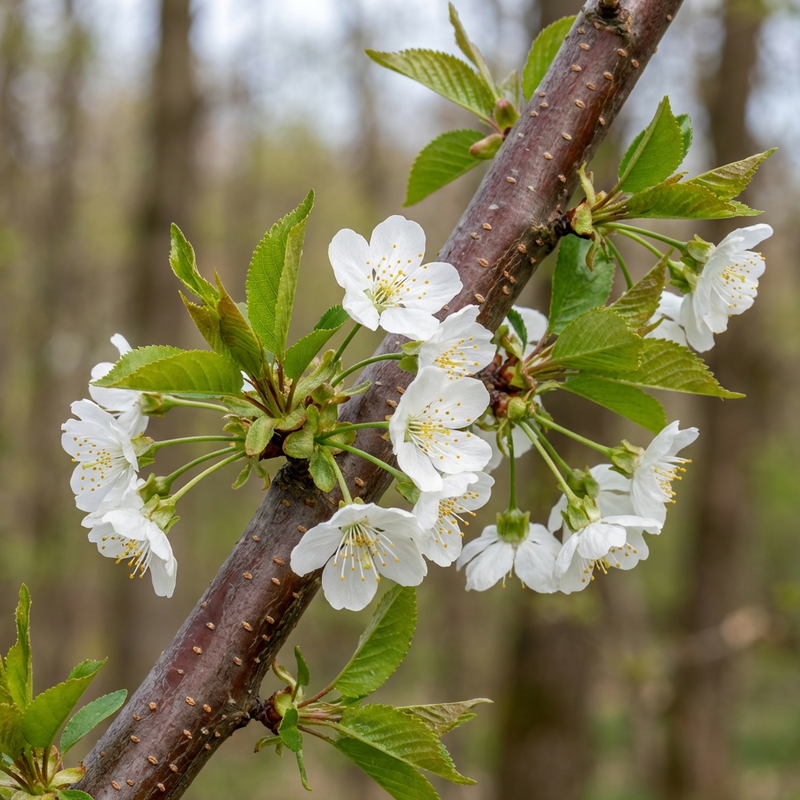 Steinobstbaum (Gattung) (Prunus), KI-Illustration