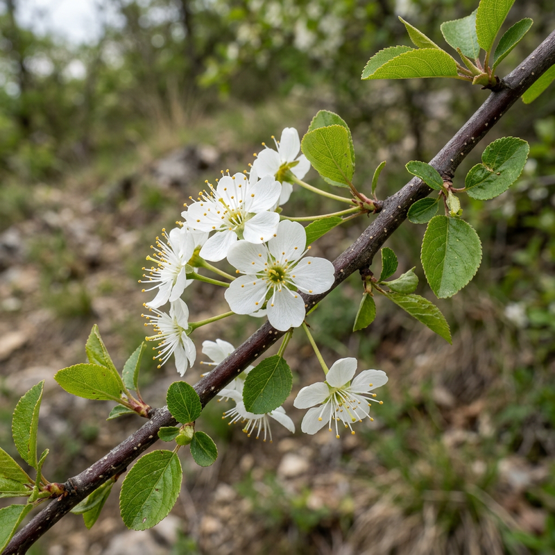 Steinweichsel (Prunus mahaleb), KI-Illustration
