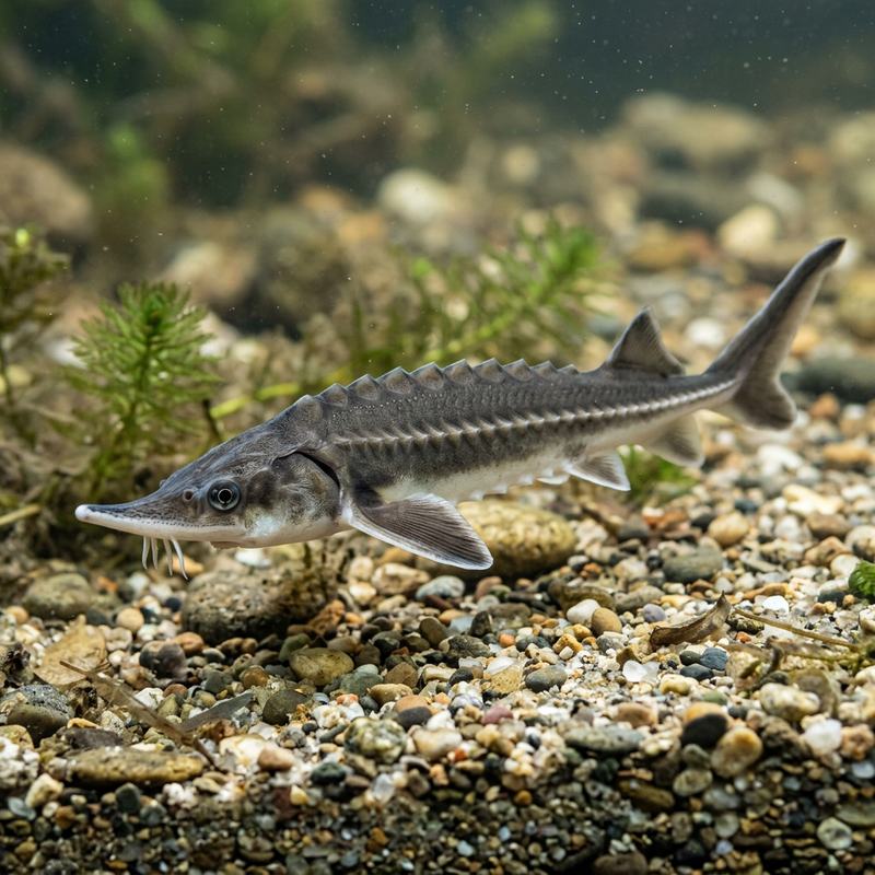 Sterlet (Acipenser ruthenus), KI-Illustration