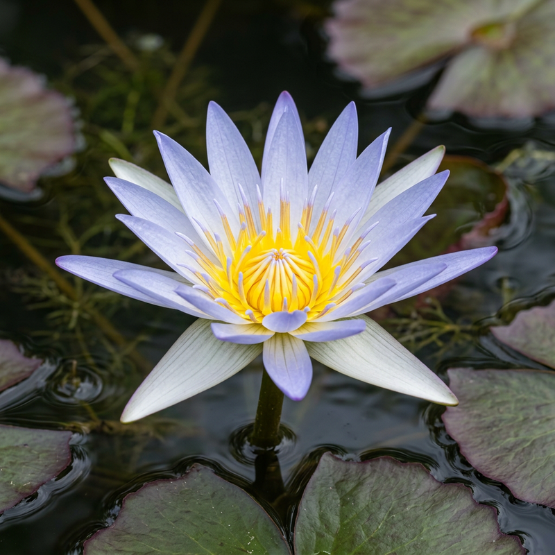 Stern-Seerose (Nymphaea nouchali), KI-Illustration