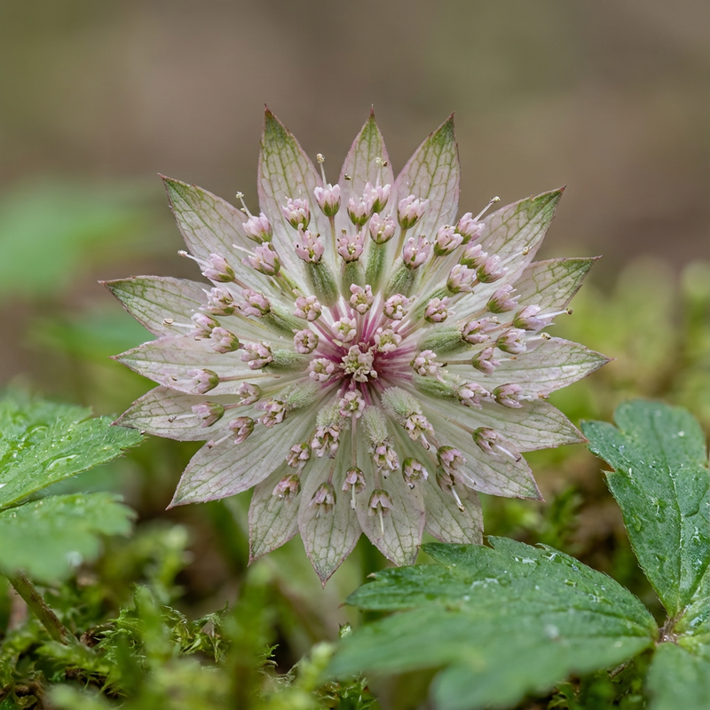 Sterndolde (Astrantia major), KI-Illustration