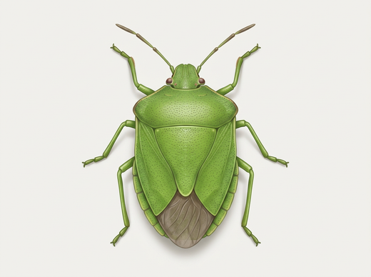 Grüne Stinkwanze (Palomena prasina) von oben