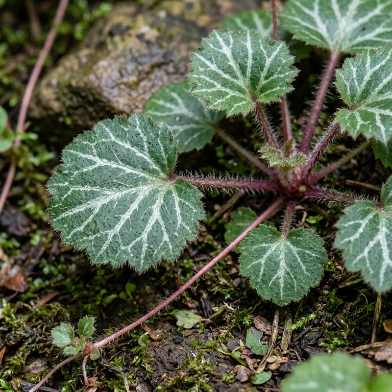 Stolonen-Steinbrech (Saxifraga stolonifera), KI-Illustration