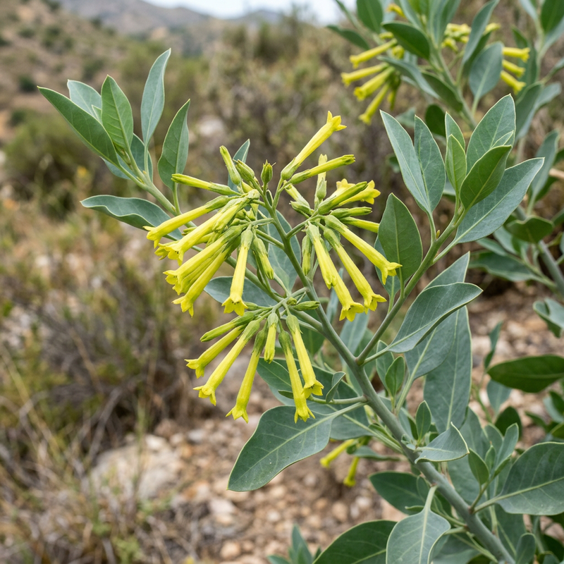 Strauchtabak (Nicotiana glauca), KI-Illustration