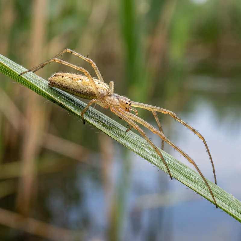 Streckerspinne (Tetragnatha), KI-Illustration