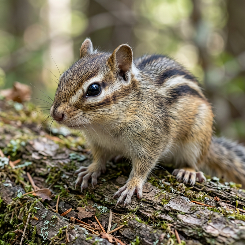 Streifenhörnchen (Tamias), KI-Illustration