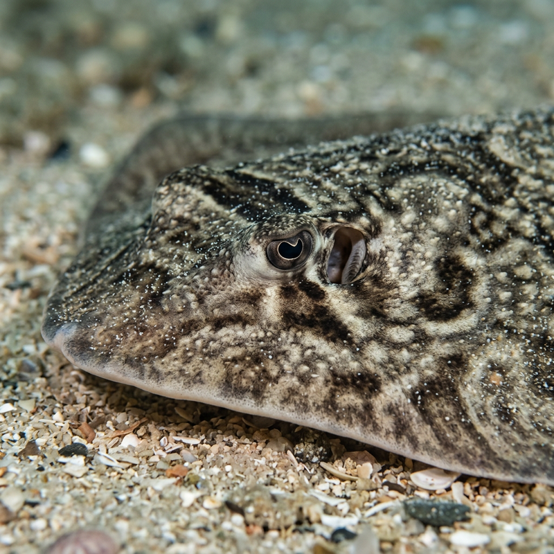 Südlicher Geigenrochen (Trygonorrhina dumerilii), KI-Illustration