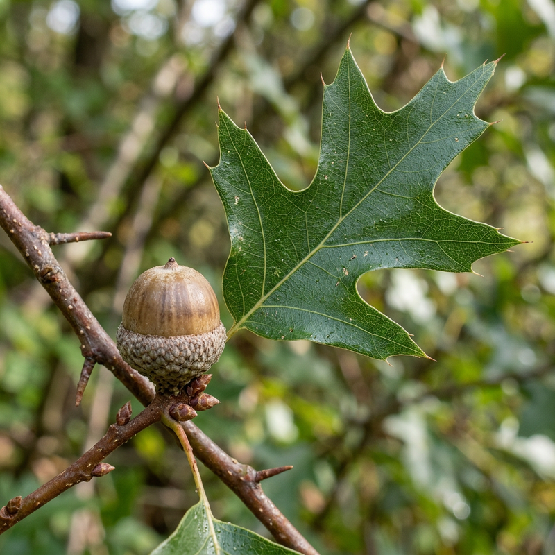 Sumpf-Eiche (Quercus palustris), KI-Illustration