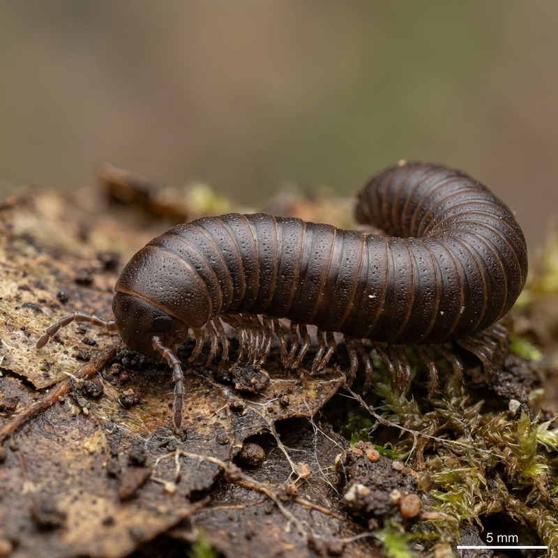 Tausendfüßer (Spielzeugmodell) (Amazoopsis diplopoda), KI-Illustration