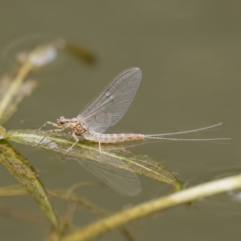Teich-Eintagsfliege (Cloeon dipterum), KI-Illustration