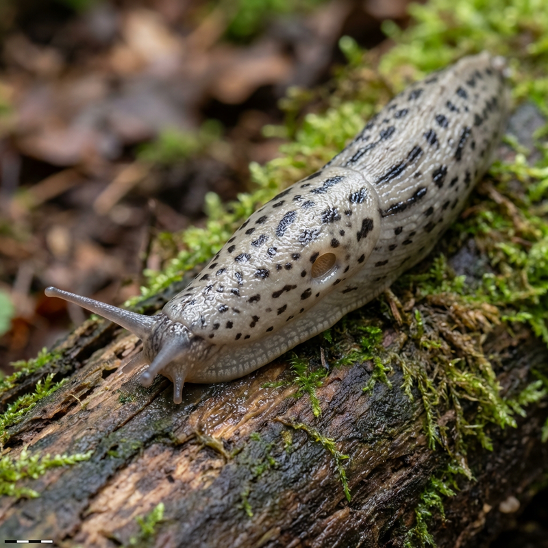 Tigerschnegel Limax Maximus (Limax maximus), KI-Illustration