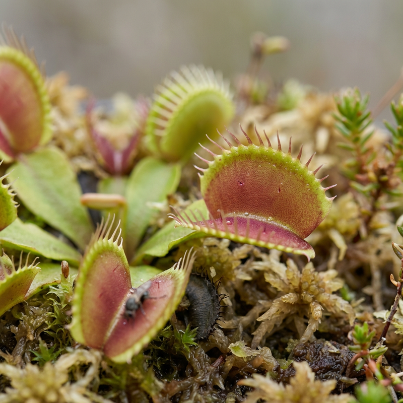 Venusfliegenfalle (Dionaea muscipula), KI-Illustration
