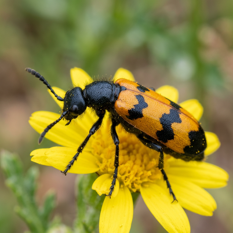 Veränderlicher Ölkäfer (Mylabris variabilis), KI-Illustration