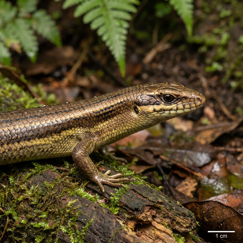 Vielstreifen-Skink (Eutropis multifasciata), KI-Illustration