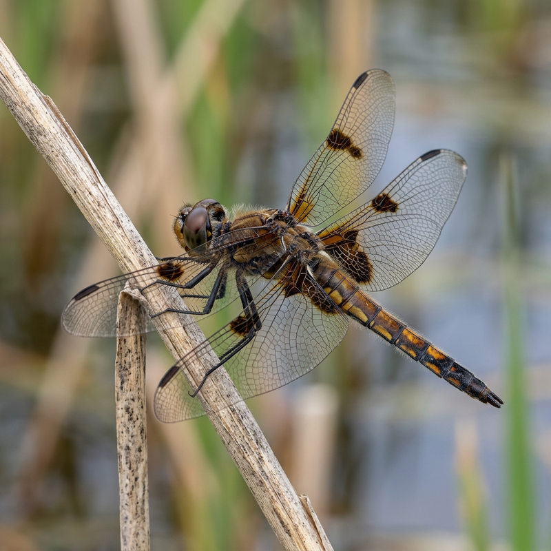 Vierfleck (Libellula quadrimaculata), KI-Illustration