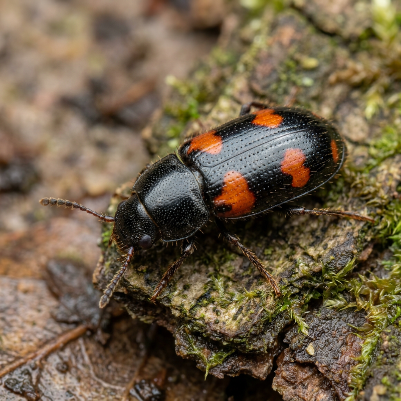 Vierpunkt-Glanzkäfer (Glischrochilus quadrisignatus), KI-Illustration
