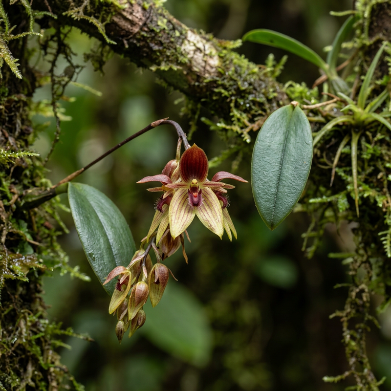 Vögel (Pleurothallis penduliflora), KI-Illustration