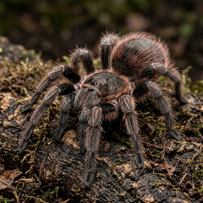 Vogelspinne (Theraphosidae), KI-Illustration