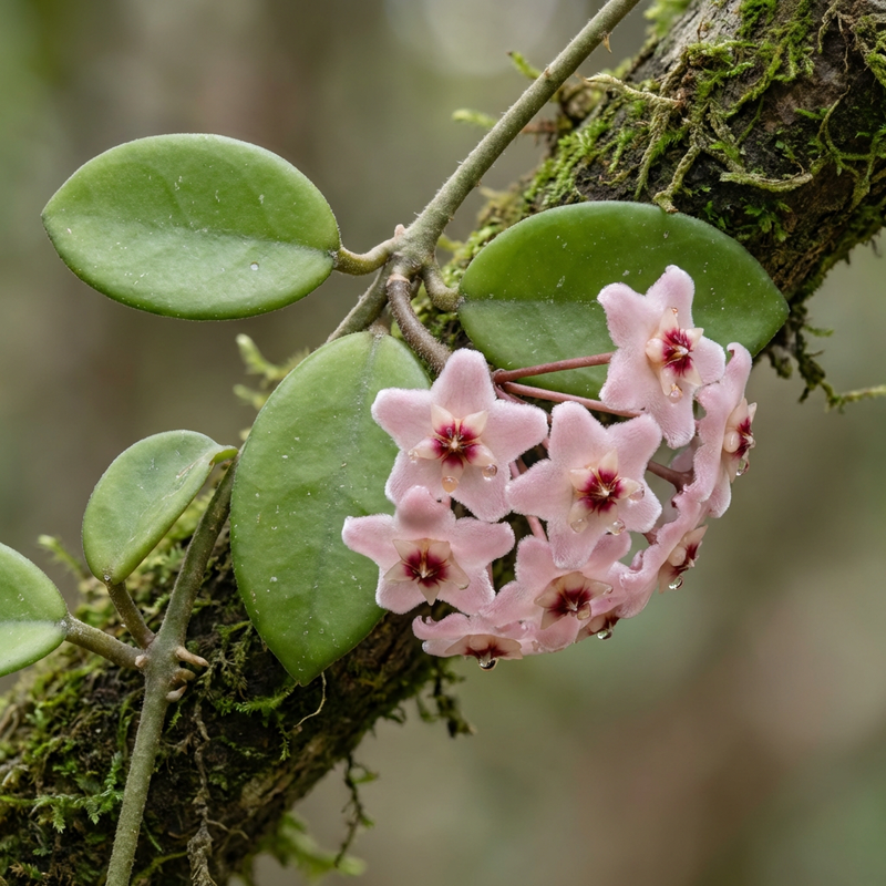 Wachsblume (Hoya carnosa), KI-Illustration
