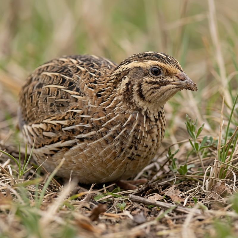 Wachtel (Coturnix coturnix), KI-Illustration