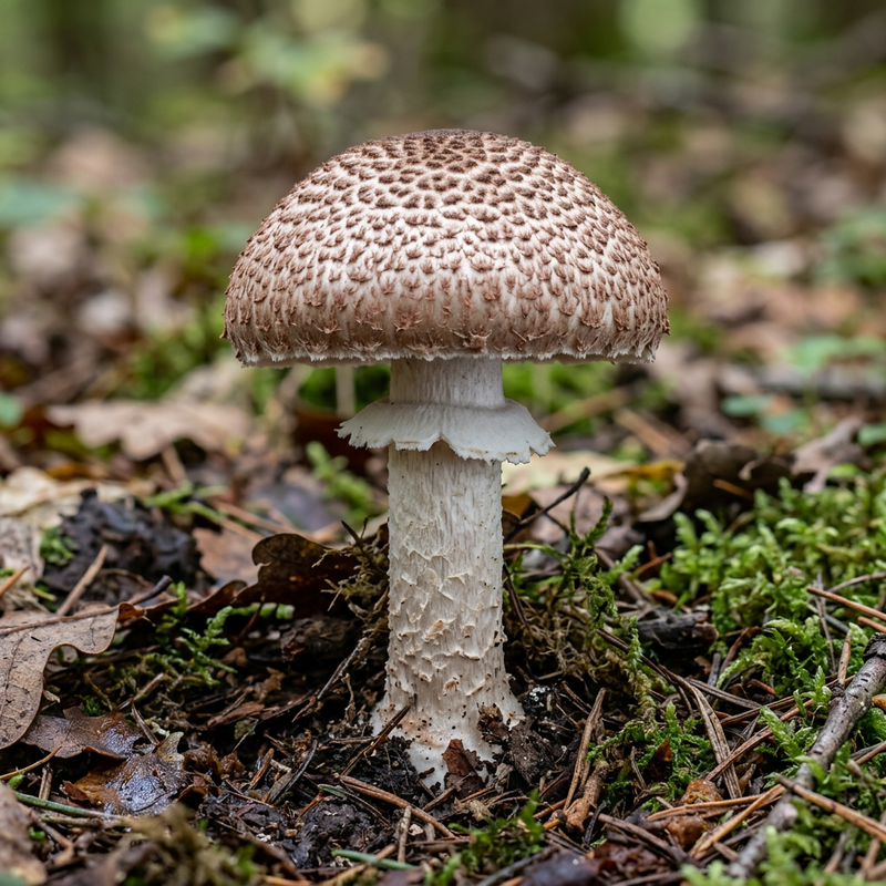 Wald-Champignon (Agaricus sylvaticus), KI-Illustration