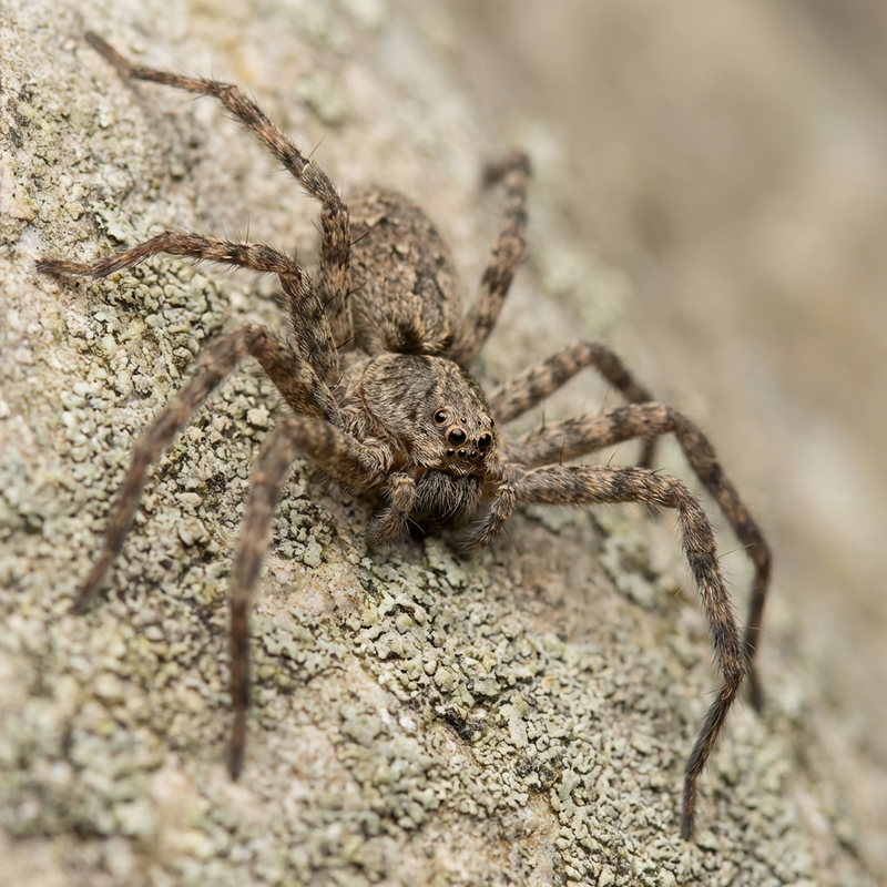 Wandkrabbenspinne (Selenops sp.), KI-Illustration