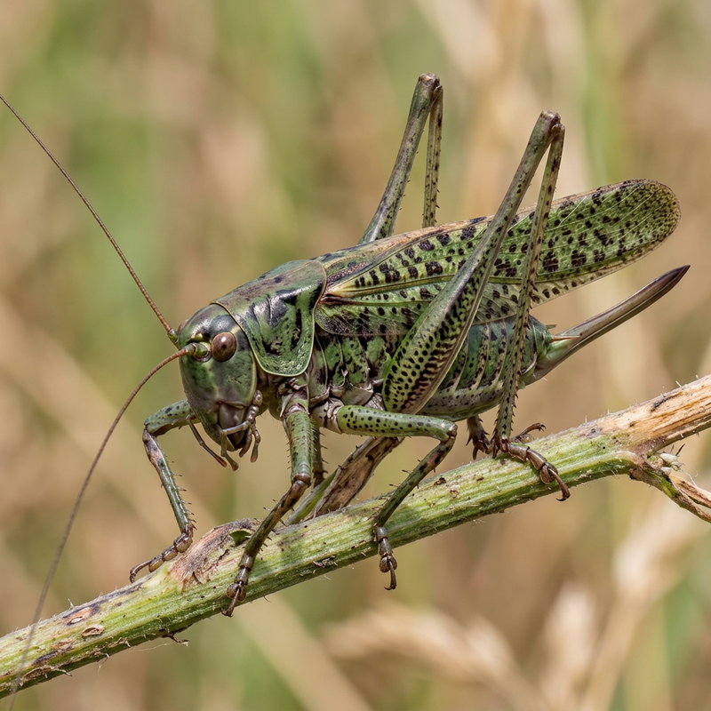 Warzenbeißer (Decticus verrucivorus), KI-Illustration