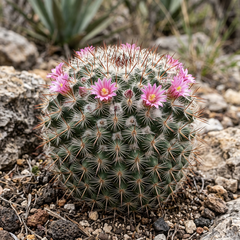Warzenkaktus (Mammillaria), KI-Illustration