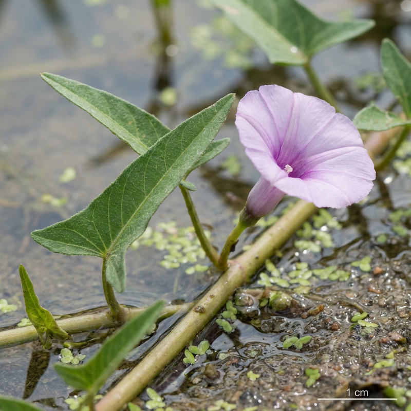Wasserspinat (Ipomoea aquatica), KI-Illustration