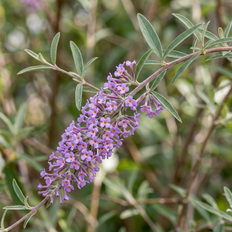 Wechselblättriger Sommerflieder (Buddleja alternifolia), KI-Illustration
