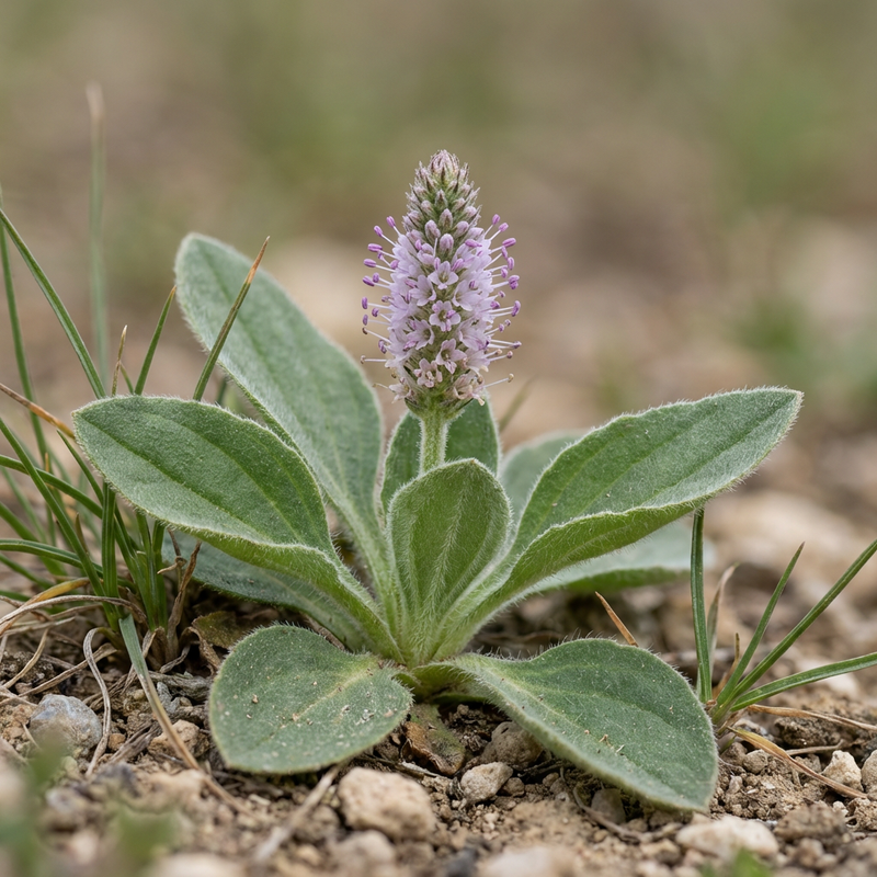 Wegerich (Plantago media), KI-Illustration