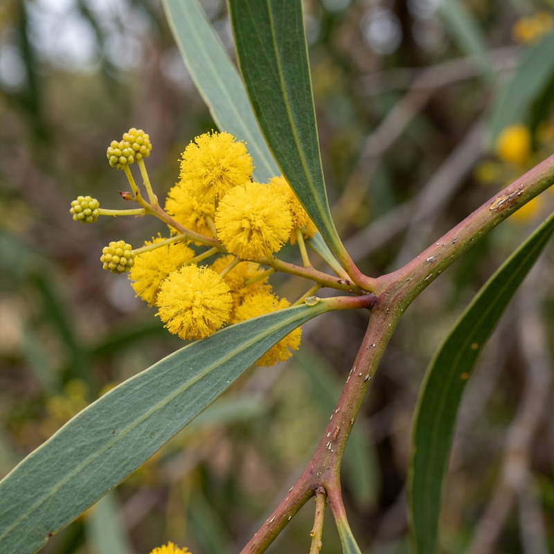 Weidenblättrige Akazie (Acacia saligna), KI-Illustration