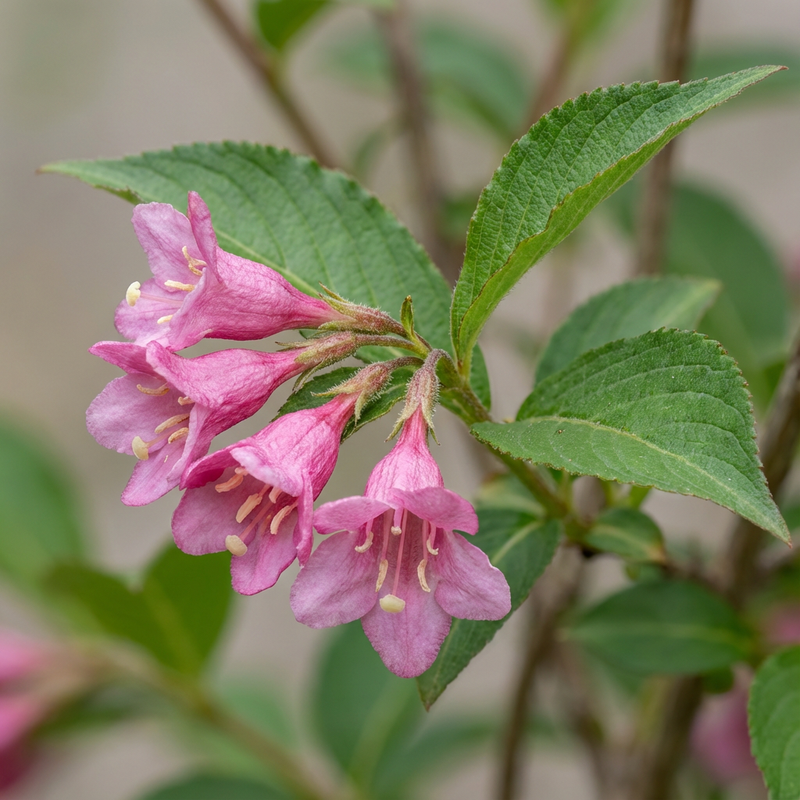 Weigelien (Weigela florida), KI-Illustration