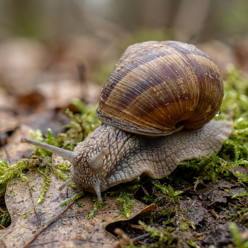 Weinbergschnecke (Helix pomatia), KI-Illustration