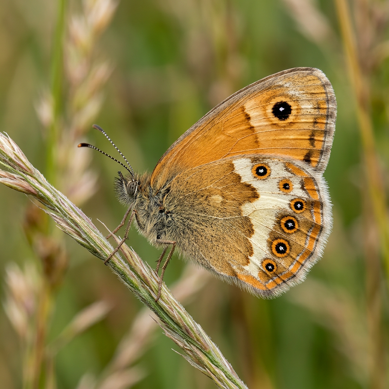Weißbindiges Wiesenvögelchen (Coenonympha arcania), KI-Illustration