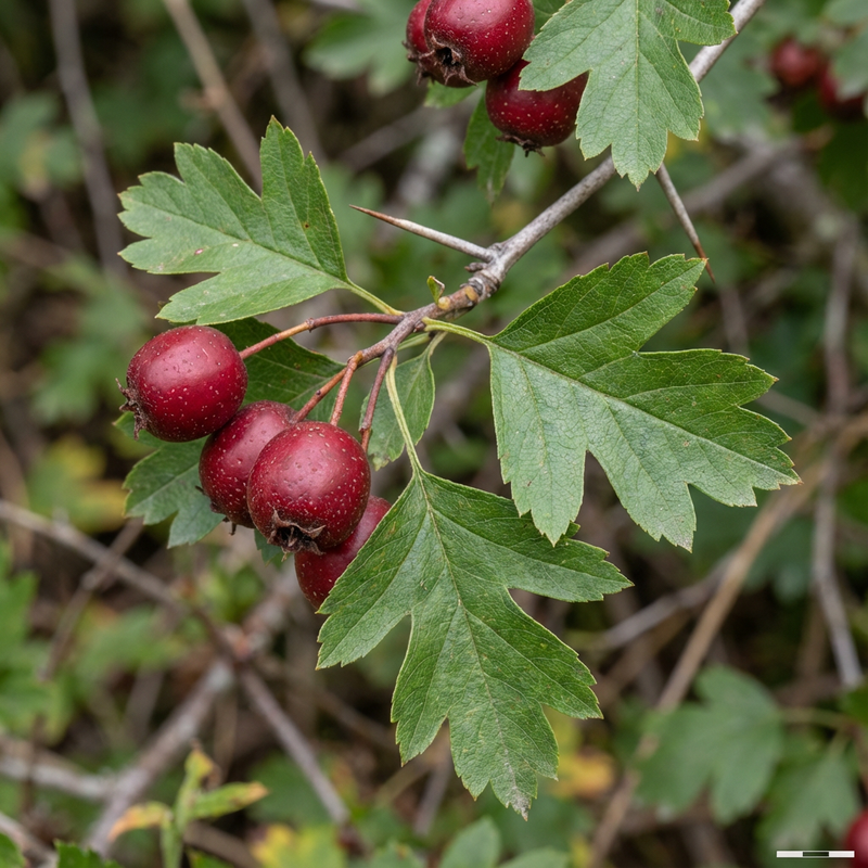 Weissdorn (Crataegus monogyna), KI-Illustration